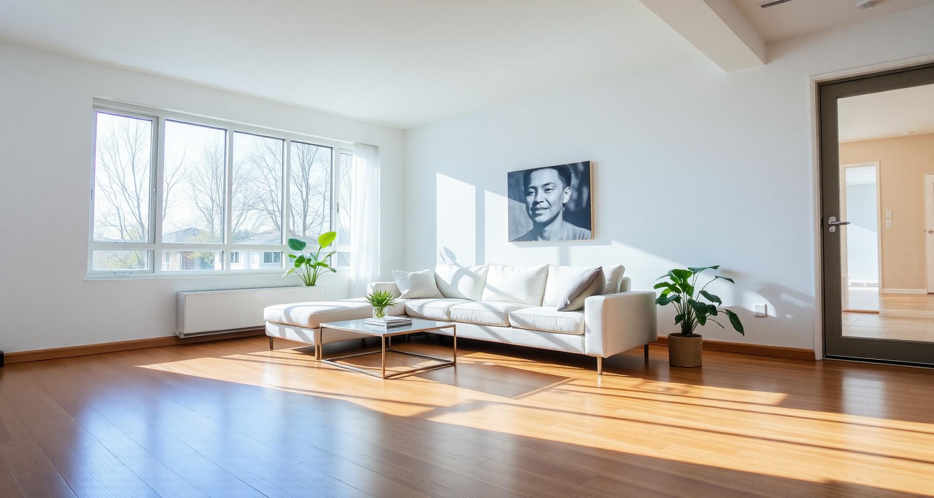 Sunlit hardwood living room in a Toronto home professionally cleaned by TidyHaven